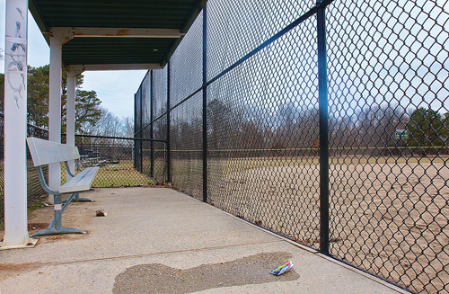 BARBARAELLEN KOCH PHOTO | A dugout at the Flanders Little League baseball field at Iron Point Park.