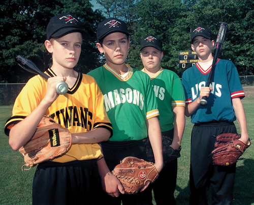 BARBARAELLEN KOCH FILE PHOTO | From left- Christisn Presant, Sean McGuire, Joe Pipczynski and Mike Sauter, the Little Leaguers ruled ineligible for the World Series tournament in 1999.