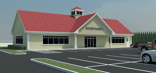 A rendering of a market that could come to Flanders Road, as seen from the south. (Courtesy image)