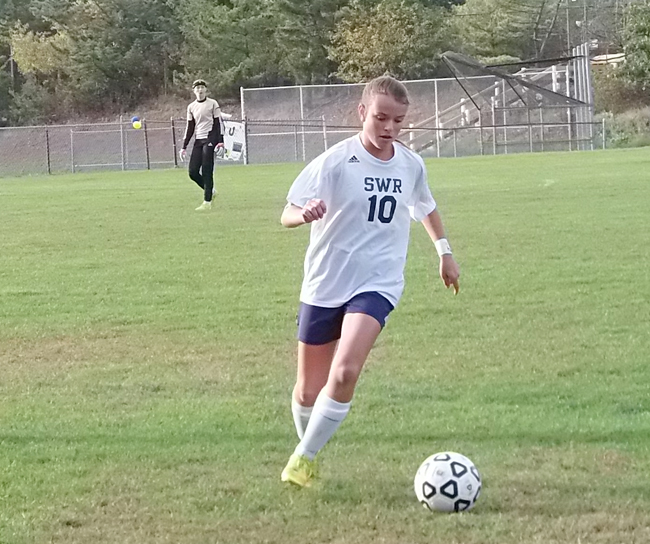 Shoreham sophomore Haley Rose controls the ball on defense. (Credit: Joe Werkmeister)