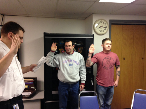 COURTESY PHOTO | Martin McKenna and RJ Hartmann were sworn into the RVAC last month.
