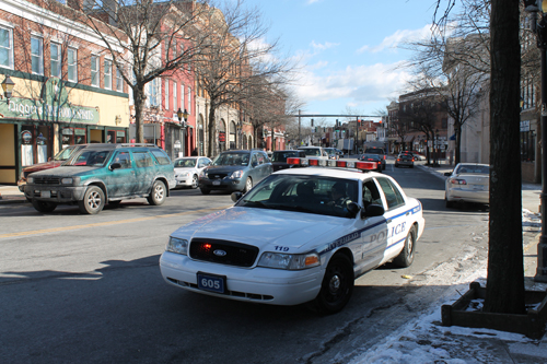 PAUL SQUIRE PHOTO | A man was hospitalized after he was struck on West Main Street Thursday morning.