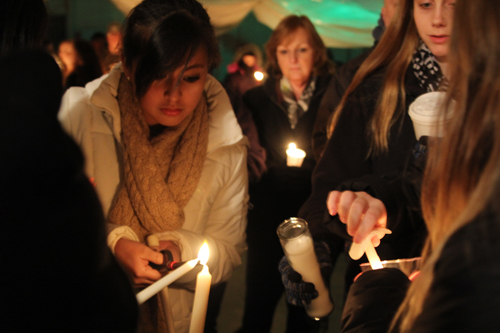 A candlelight vigil was held in Wading River on Monday to honor 17-year-old Danielle Lawrence. (Credit: Jen Nuzzo photos)