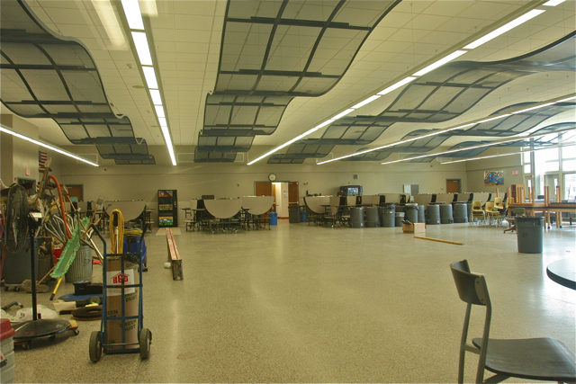 The cafeteria renovation was finished last year.