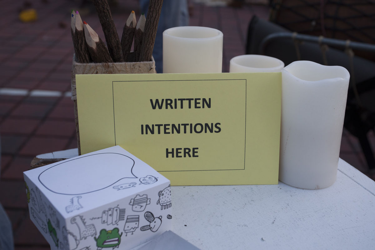 Intentions are written down and burned during the fire ceremony. (Credit: Katharine Schroeder)