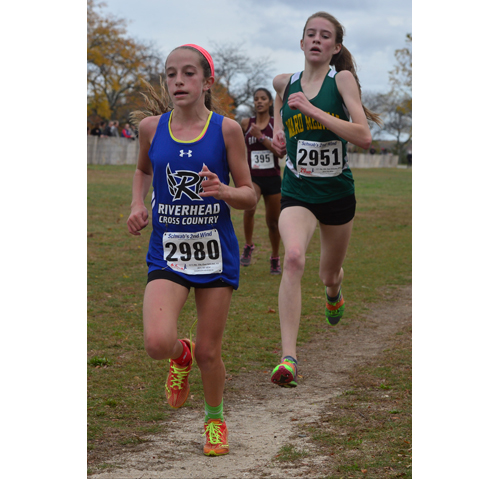 Riverhead seventh grader Megan Kielbasa narrowly missed qualifying for the states with an 11th place finish in Class A. (Credit: Robert O'Rourk)
