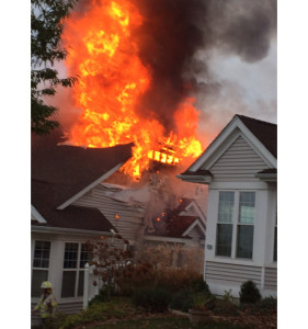 A home went up in flames on Thursday afternoon in Northville. (Credit: Joseph Tuminello)