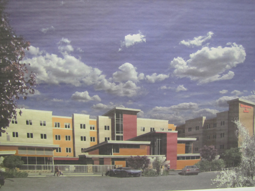 A rendering of the proposed 114-room Marriott Residence Inn on Route 58