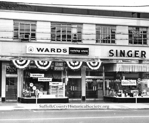 A 1964 photo depicting the grand opening of the former Montgomery Ward Catalog Store in downtown Riverhead. (Credit: Suffolk County Historical Society)