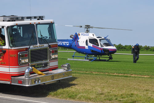 Motorcyclist airlifted in Calverton 5