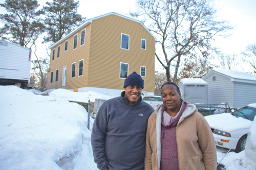 From left, Tracey Foutaine and TK. Mr. Fountaine credits his faith, extended family, friends and even the help of strangers for helping his family get back on its feet. (Credit: Paul Squire)