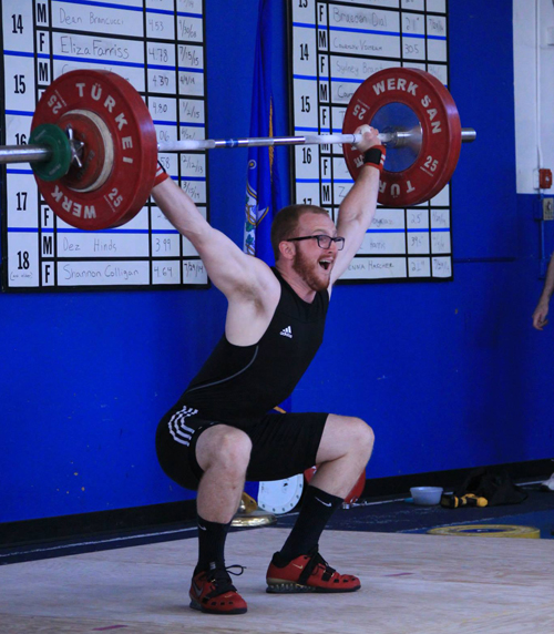 A former Shoreham-Wading River athlete, Kevin Galligan lifted 264 pounds in the clean and jerk. (Credit: Sarah Valentine/Team Connecticut Weightlifting)