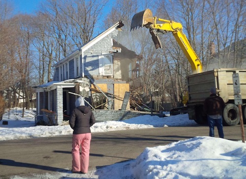 A Third Street home in Riverhead was torn down last Wednesday. (Credit: Courtesy photo)