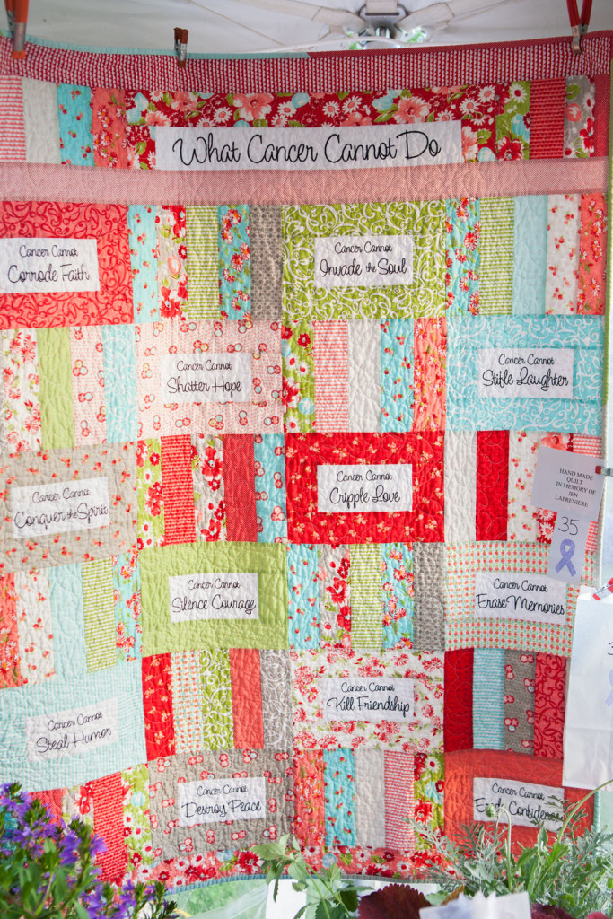 A quilt created in memory of Jen Lafrenere. (Credit: Katharine Schroeder)