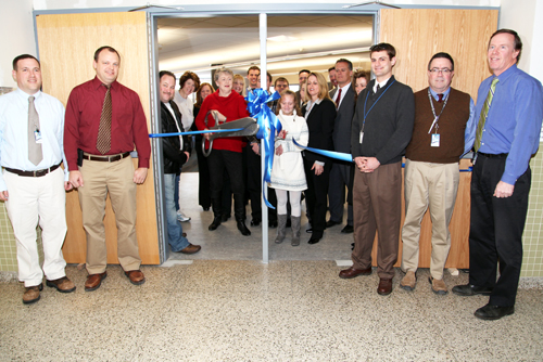 The ribbon-cutting ceremony. 