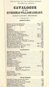 Riverhead Free Library catalogue 1875