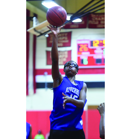 Dezarae Brown, a 6-foot-1 forward, has raised her finishing and rebounding skills, said Riverhead coach Dave Spinella. (Credit: Robert O'Rourk)