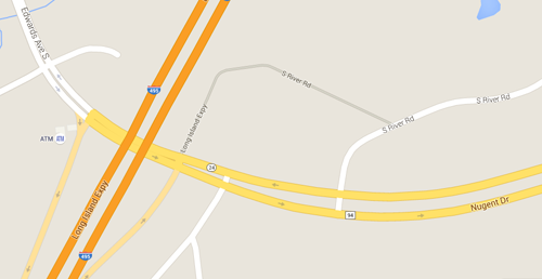 Police found the car near Route 94 and the LIE. (Credit: Google Map image)