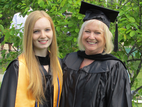 Emily Espenkotter, 20, and her grandmother, Kathleen Kearney, 66, at Saturday's Suffolk County Community College commencement in Brentwood.
