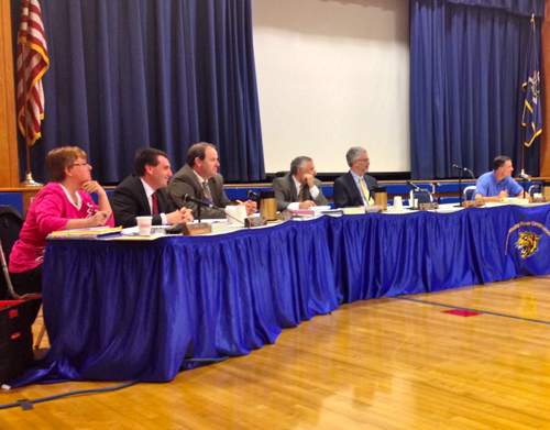 RACHEL YOUNG PHOTO | The Shoreham-Wading River school board at its Oct. 22 meeting. 