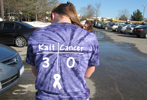     SAMANTHA BRIX PHOTO | Students at Shoreham-Wading River showed their support Monday for Kaitlyn Suarez, a classmate battling Hodgkin's lymphoma for the third time.