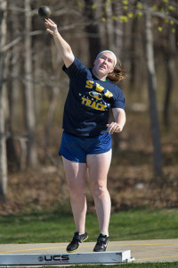 GARRET MEADE PHOTO | Shoreham-Wading River senior Meghan Serdock, who made big strides in the discus and shot put, will join SUNY/Oneonta's team next year.