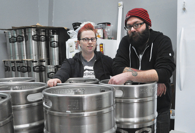 Lauri and Matt Spitz, co-owners of Moustache Brewing Company. (Credit: Rachel Young, file)