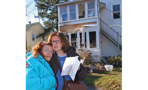 Who: Verna Campbell and                Bonnie Sue-Luce When: Saturday, Jan. 8, 2012 Where: Riverhead  What happened: Verna Campbell woke up at 5:45 a.m. and put her tea on, just like any other morning. But shortly after leaving the kitchen, she came back to a room full of smoke and fire. A box stored near the stove had apparently fallen on top of the gas-powered flame. Ms. Campbell — well known around town as the longtime Town Hall secretary — and her daughter Bonnie Sue-Luce, who lived upstairs at the time, were able to escape unharmed, though they lost three cats in the fire. The home, built in the early 1900s, had been passed down from Ms. Campbell’s mother.