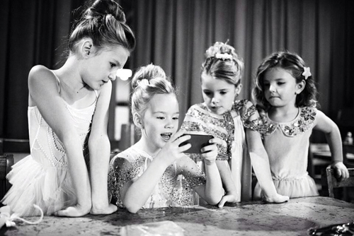 Claire (second from left) backstage at a Vogue Bambini photo shoot in December. (Credit: courtesy photo)