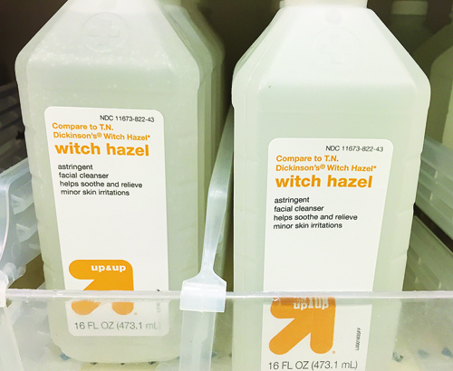 Witch hazel on the shelf at Target in Riverhead (Credit: Rachel Young)