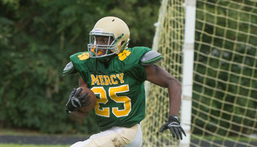Mercy running back Reggie Archer is set for his fourth year on varsity. (Credit: Robert O'Rourk)