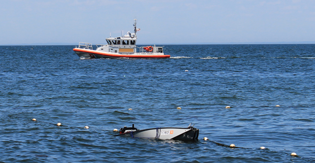 The capsized boat. (Credit: Sara Schabe)