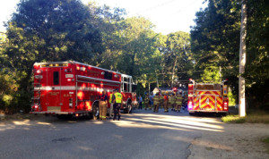 RACHEL YOUNG | Riverhead and Flanders firefighters responded.
