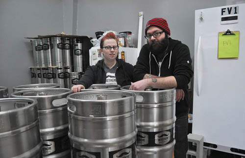 RACHEL YOUNG PHOTO | Lauri and Matt Spitz, co-owners of Moustache Brewing Co.