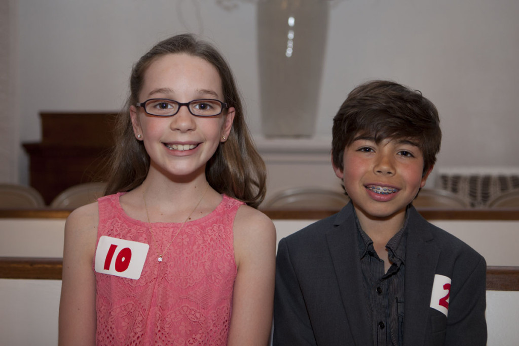 The two youngest contestants:  Violet Rand, age 9, and Gabriel Gamboa, age 10. (Credit: Katharine Schroeder)