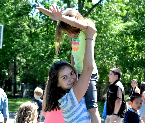 Sixth grades and kindergardeners made great dance partners. (Cyndi Murray photo)